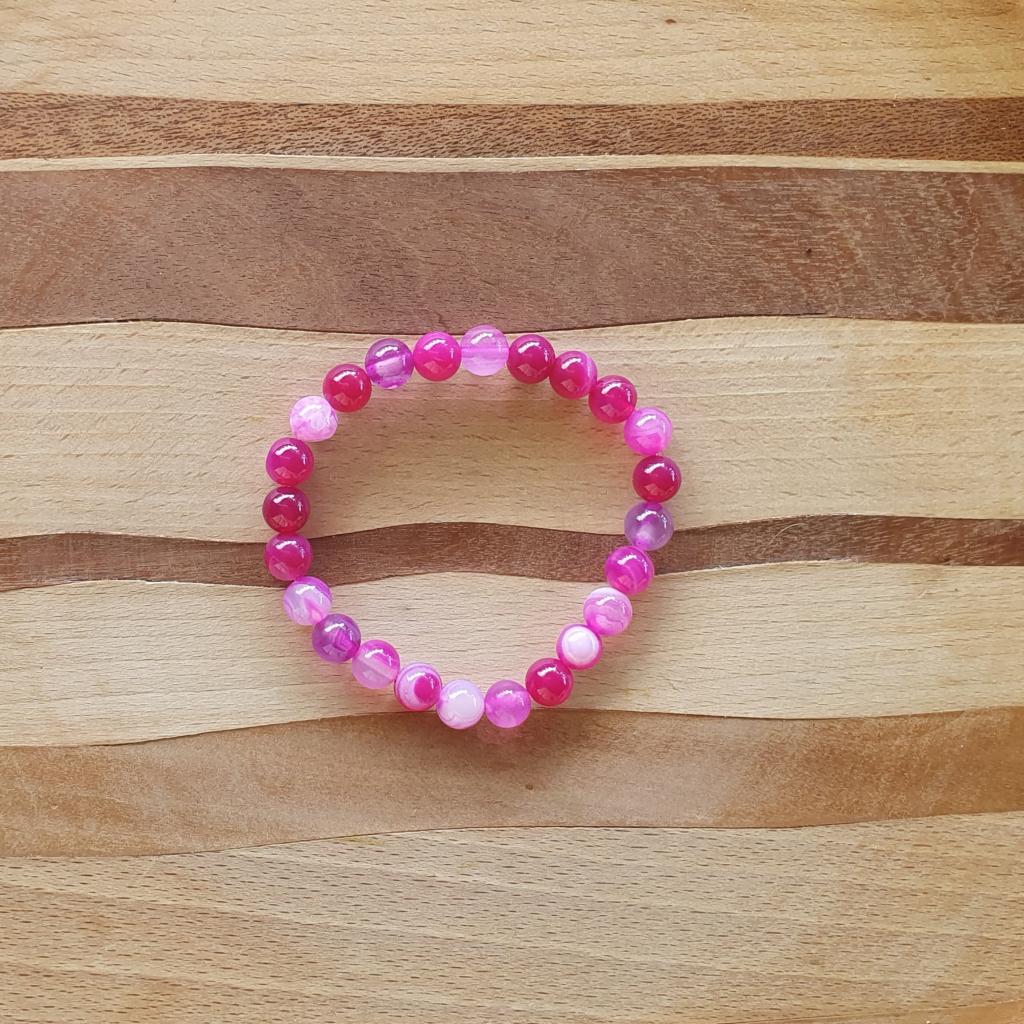 Bracelet Agate rose à bande
