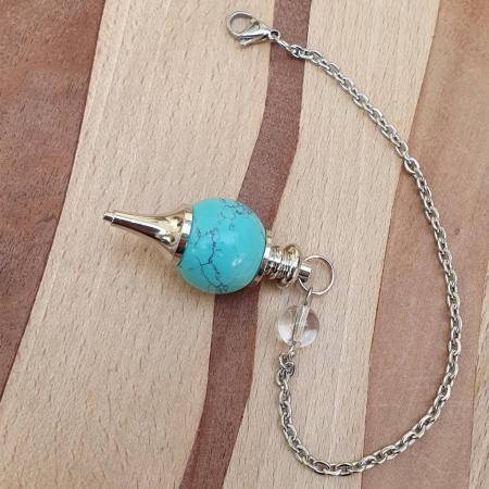 Pendule  Séphoroton Howlite Turquoise